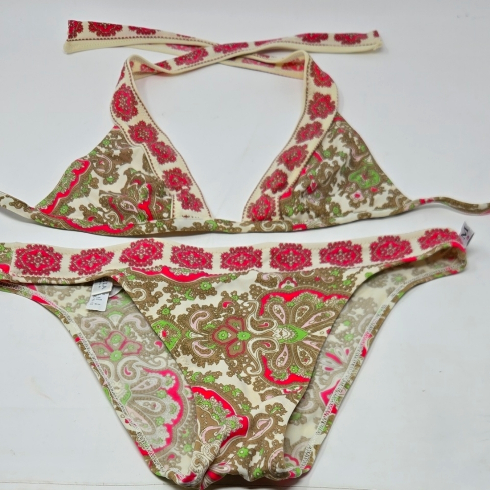 Malizia By La Perla Floral Bikini Set in Pink and Green